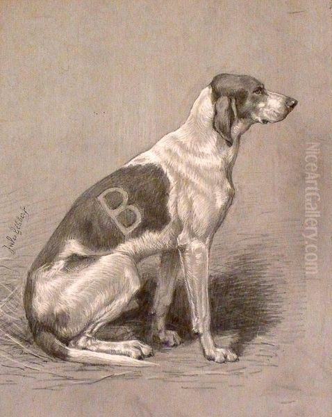 Chien De Meute De L'equipage Chandon De Briailles Oil Painting by Jules Bertrand Gelibert