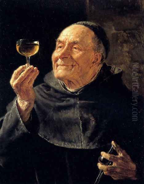 A Good Drink Oil Painting by Eduard Von Grutzner