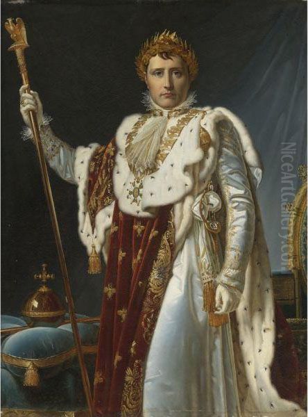 Portrait Of Napoleon In Coronation Robes Oil Painting by Baron Francois Gerard