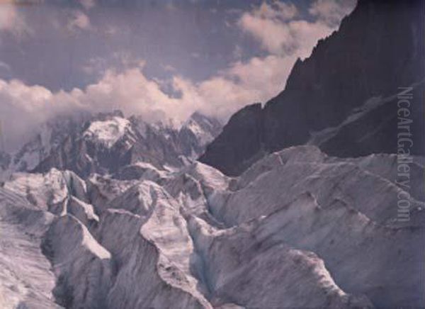 La Mer De Glace, Aout 1911 Oil Painting by Leon Gimpel