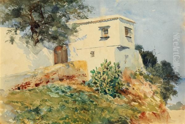 Villa Mauresque Oil Painting by Eugene-Alexis Girardet