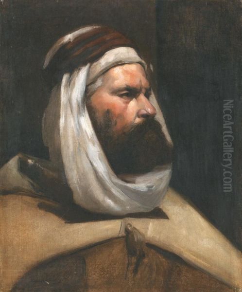 Portrait D'un Caid Algerien Oil Painting by Eugene-Alexis Girardet