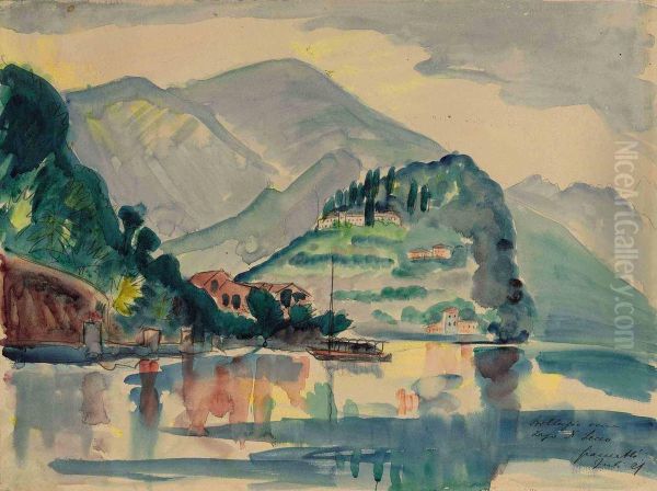 Bellagio Am Lago Di Lecco Oil Painting by Walter Gramatte