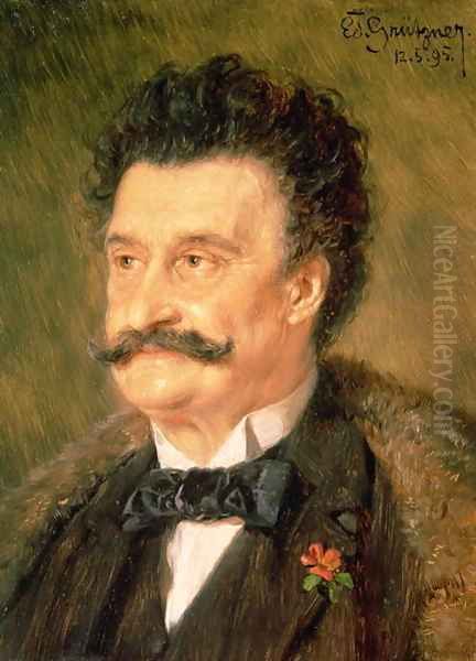 Johann Strauss the Younger 1895 Oil Painting by Eduard Von Grutzner