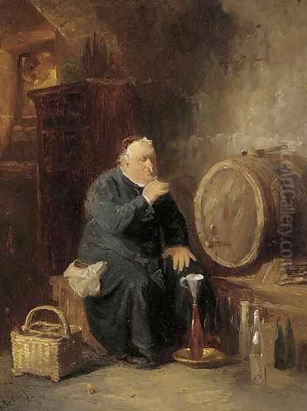 Sampling the brew Oil Painting by Eduard Von Grutzner