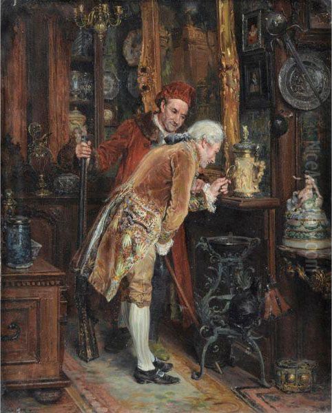 L'amateur D'antiquites Oil Painting by Francois Adolphe Grison