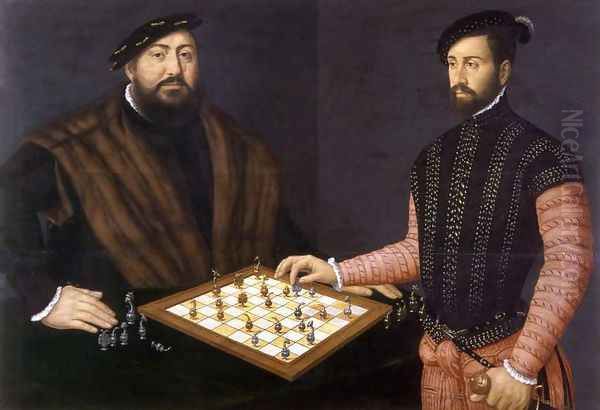 John Frederick the Magnanimous playing chess, 1552 Oil Painting by Jan Cornelisz Vermeyen