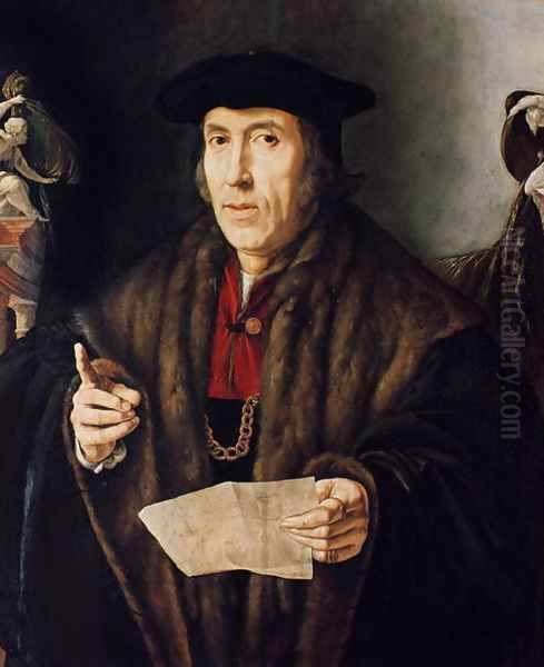 Portrait of a Man, possibly Judge John More, father of Sir Thomas More 1478-1535 Oil Painting by Jan Cornelisz Vermeyen