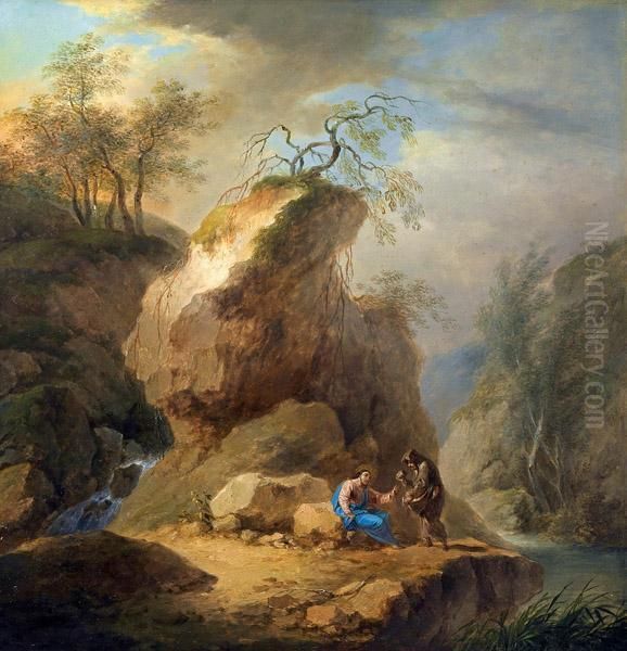 Die Versuchung Christi In Der Wuste Oil Painting by Norbert Joseph Carl Grund