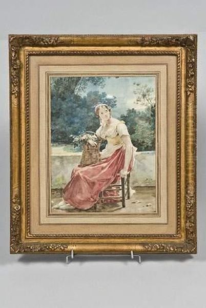 Portrait Presume De La Duchesse De Berry Oil Painting by Antoinette Cecile Hortense Lescot Haudebourt