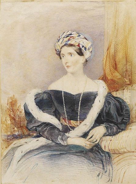 Portrait Of Lady Priscilla (wellesley-pole) Oil Painting by John Rogers Herbert