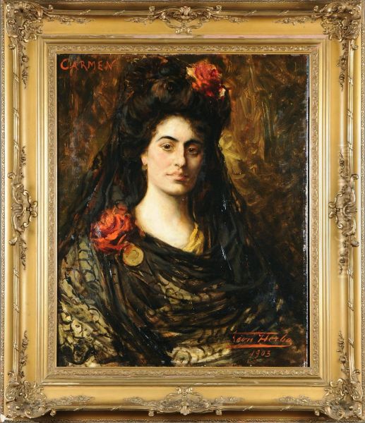 Carmen Oil Painting by Leon Herbo