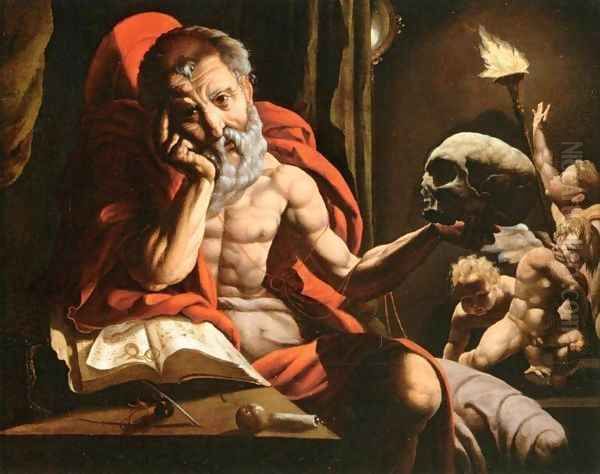 St Jerome Meditating Oil Painting by Jan Cornelisz Vermeyen