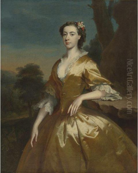 Portrait Of Mrs. Joshua Iremonger Oil Painting by Joseph Highmore