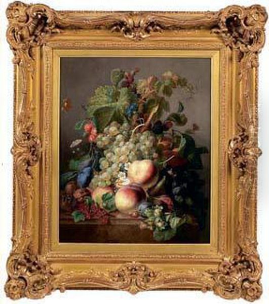 Nature Morte Aux Fleurs Et Aux Fruits Oil Painting by Moise Jacobber