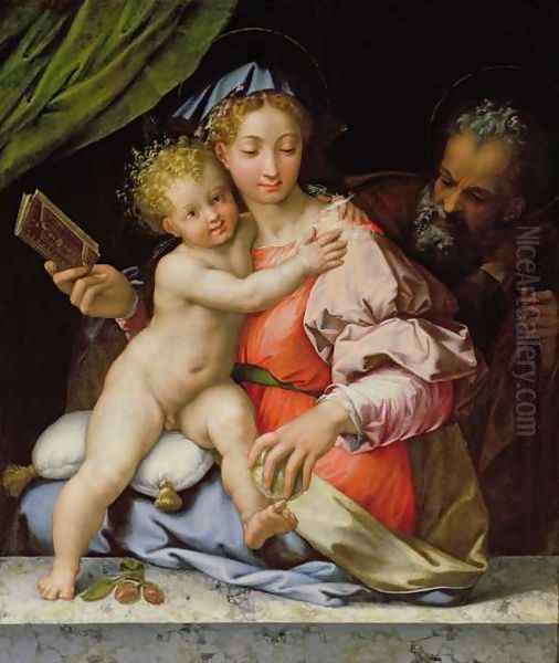 The Holy Family Oil Painting by Perino del Vaga (Pietro Bonaccors)