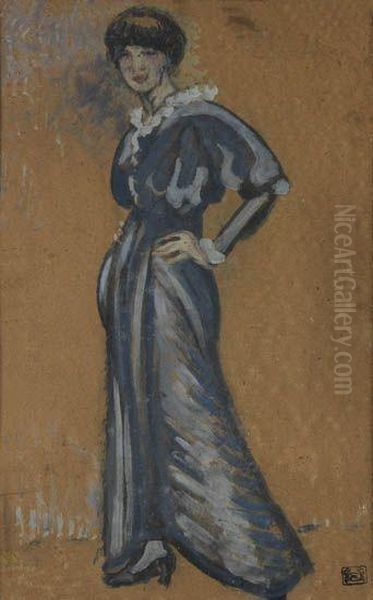 La Robe Bleu Oil Painting by Jean Emile Laboureur