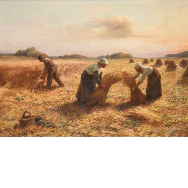 Harvesters Oil Painting by Georges Laugee