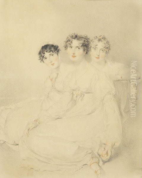 Group Portrait Of The Wellesley-pole Sisters Oil Painting by Sir Thomas Lawrence