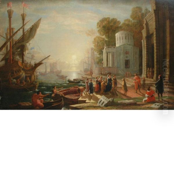 The Disembarkment Of Cleopatra At Tarsus Oil Painting by Claude Lorrain (Gellee)