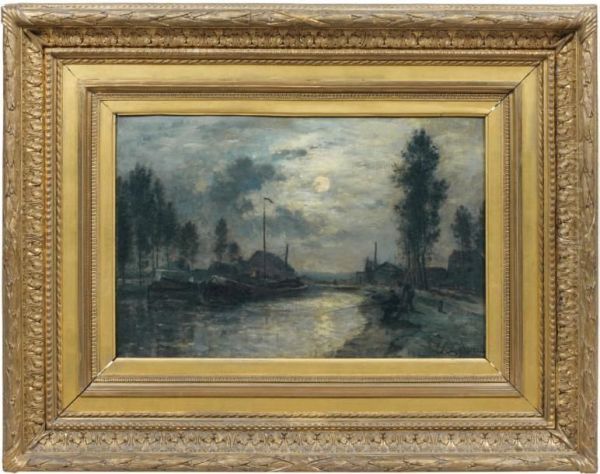 Pecheurs Au Clair De Lune Oil Painting by Stanislas Lepine