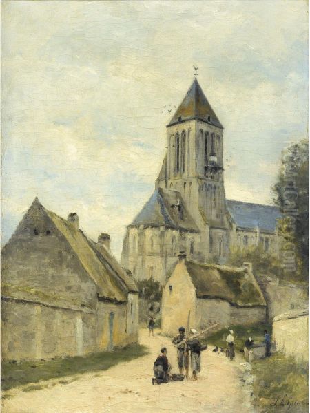 L'eglise Saint Samson A Ouistreham Ennormandie Oil Painting by Stanislas Lepine