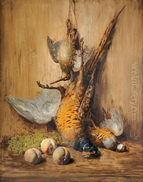 nature Morte Aux Faisans, A La Perdrix, A La Becasse Et Aux Fruits Oil Painting by Theodore Levigne