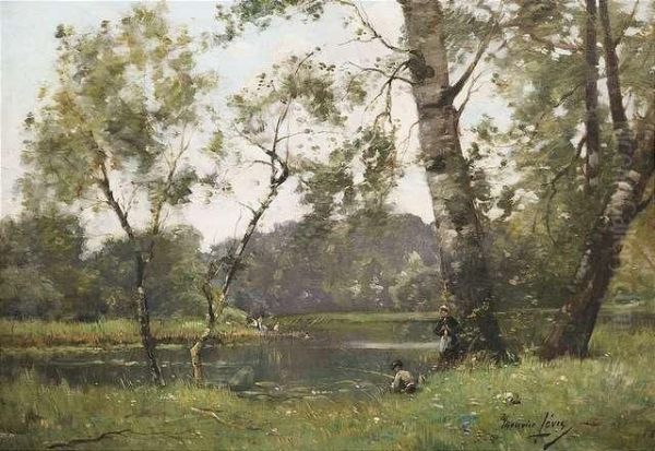 River Landscape Atmortefontaine. Oil Painting by Maurice Levis