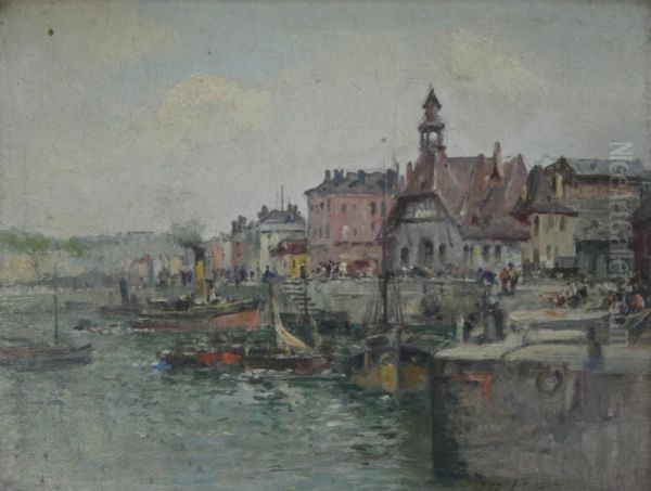 La Poissonnerie, Dieppe Oil Painting by Maurice Levis