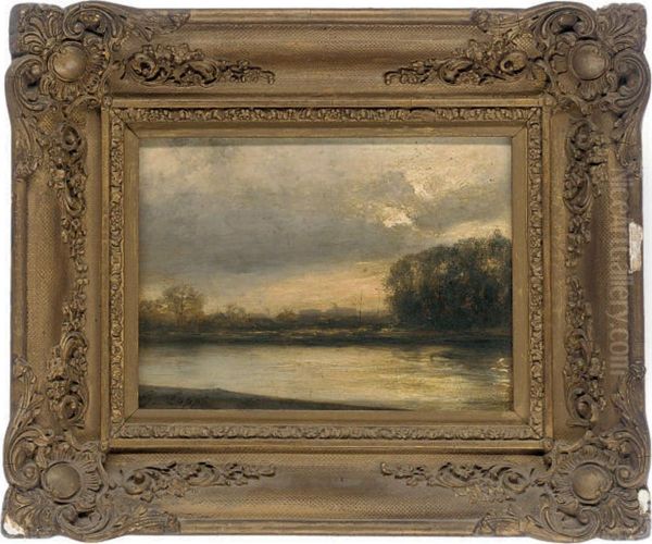 The River At Sunset Oil Painting by Gabriel Loppe