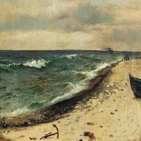 Coastal Scene From Agger In Jutland Oil Painting by Holger Peter Svane Lubbers