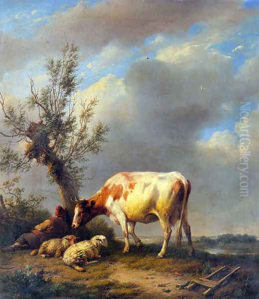 The Shepherd's Rest Oil Painting by Eugene Verboeckhoven