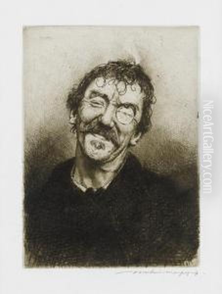 Portrait Of Whistler, Roguish Smile, Evening Oil Painting by Mortimer Luddington Mempes