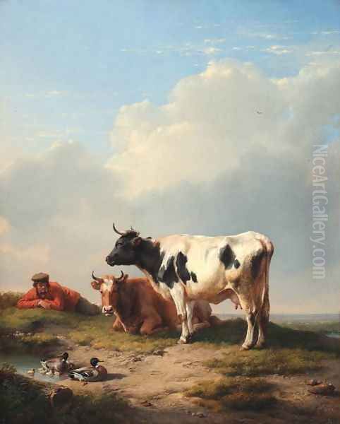 Midday Rest Oil Painting by Eugene Verboeckhoven