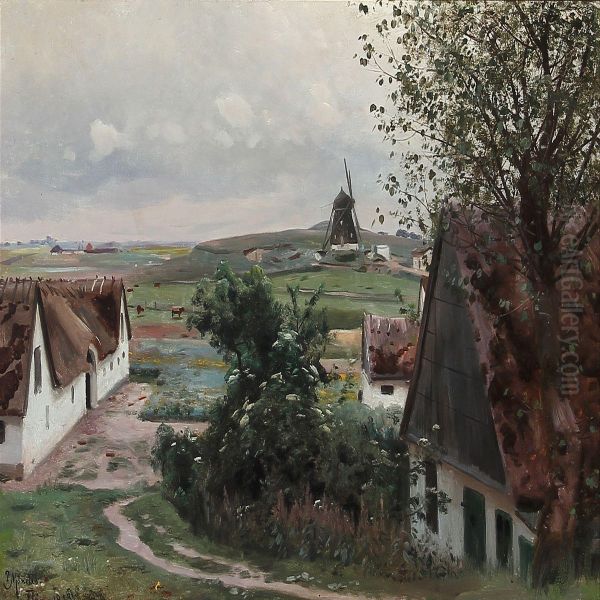 Summer Day In Flong, Denmark Oil Painting by Peder Mork Monsted