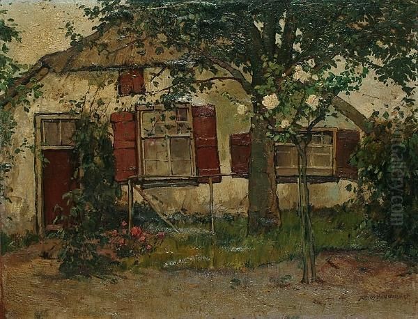 A Cottage Oil Painting by Xeno Munninghof