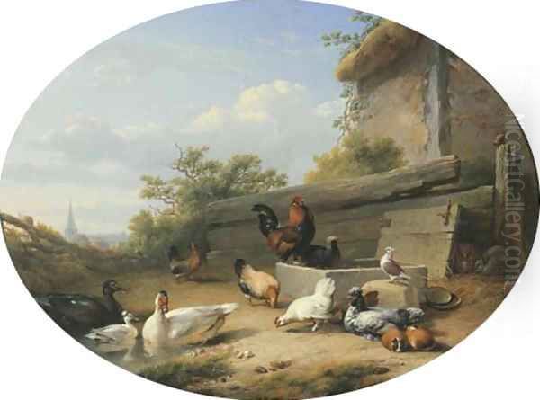 Farmyard friends Oil Painting by Eugene Verboeckhoven