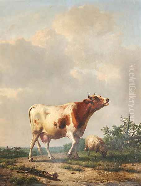 Out to pasture Oil Painting by Eugene Verboeckhoven