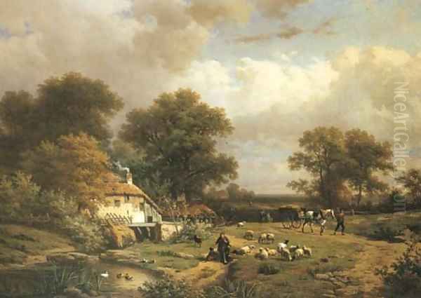 Pastoral Scene Oil Painting by Eugene Verboeckhoven