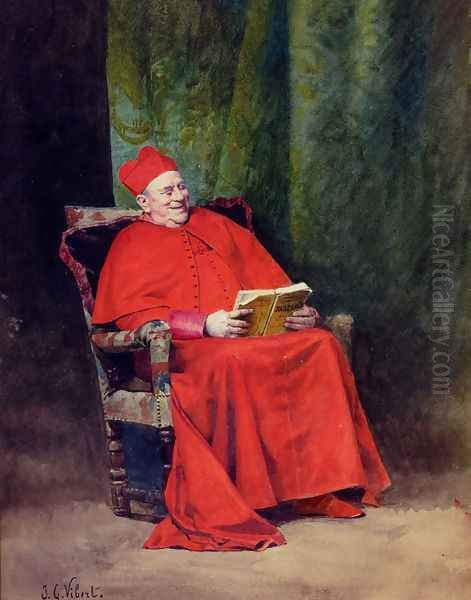 Reading Rabelais Oil Painting by Jehan Georges Vibert