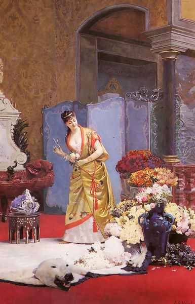 Autumn Flowers Oil Painting by Jehan Georges Vibert