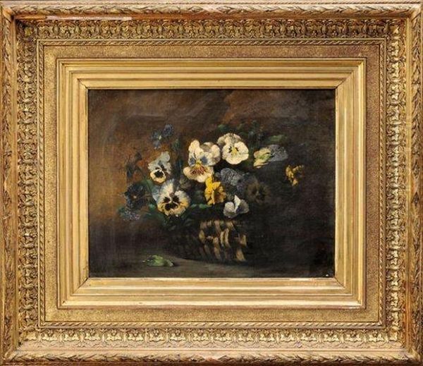 Bouquet De Penses Oil Painting by Germain Theodure Clement Ribot