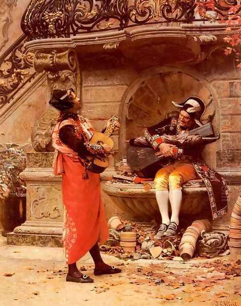 The Serenade Oil Painting by Jehan Georges Vibert