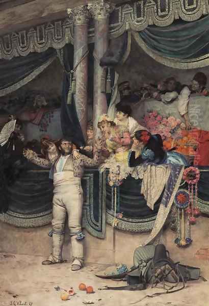 The Bullfighter's Adoring Crowd Oil Painting by Jehan Georges Vibert