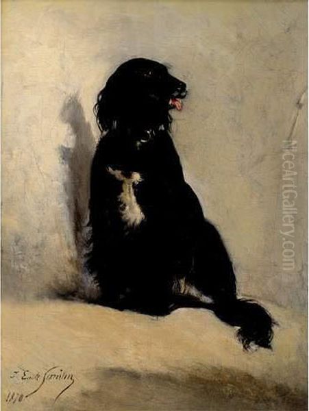 Le Chien Oil Painting by Jules Emile Saintin