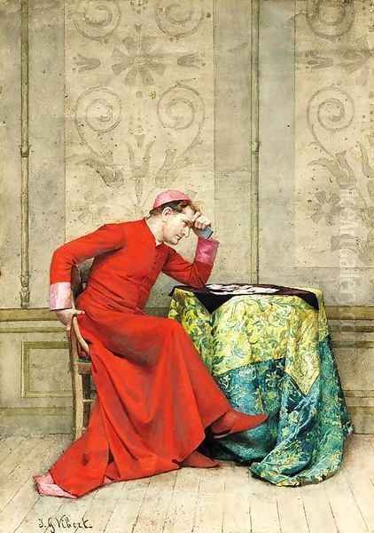 The next move Oil Painting by Jehan Georges Vibert