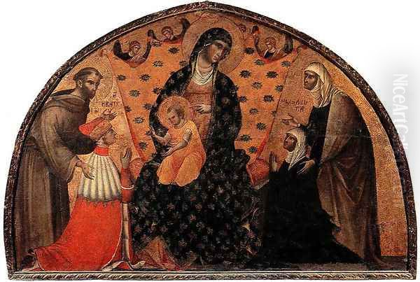 Doge Francesco Dandolo and his Wife Presented to the Madonna 1339 Oil Painting by Paolo Veneziano