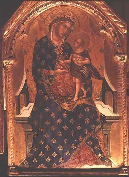 Madonna and Child Enthroned Oil Painting by Paolo Veneziano