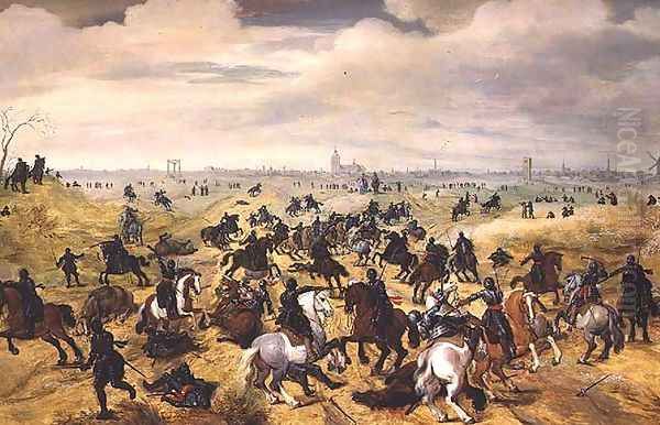 The Battle of Leckerbeetje, 1600 2 Oil Painting by Sebastien Vrancx