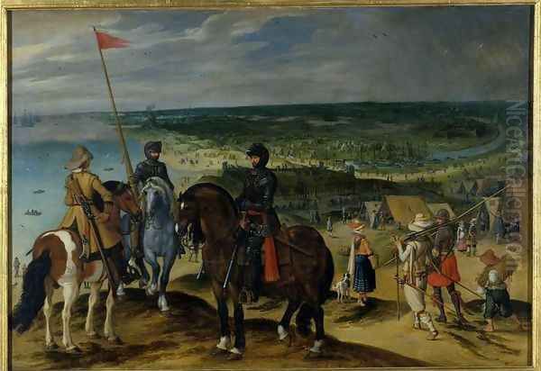 Battle Scene, 1601-15 Oil Painting by Sebastien Vrancx